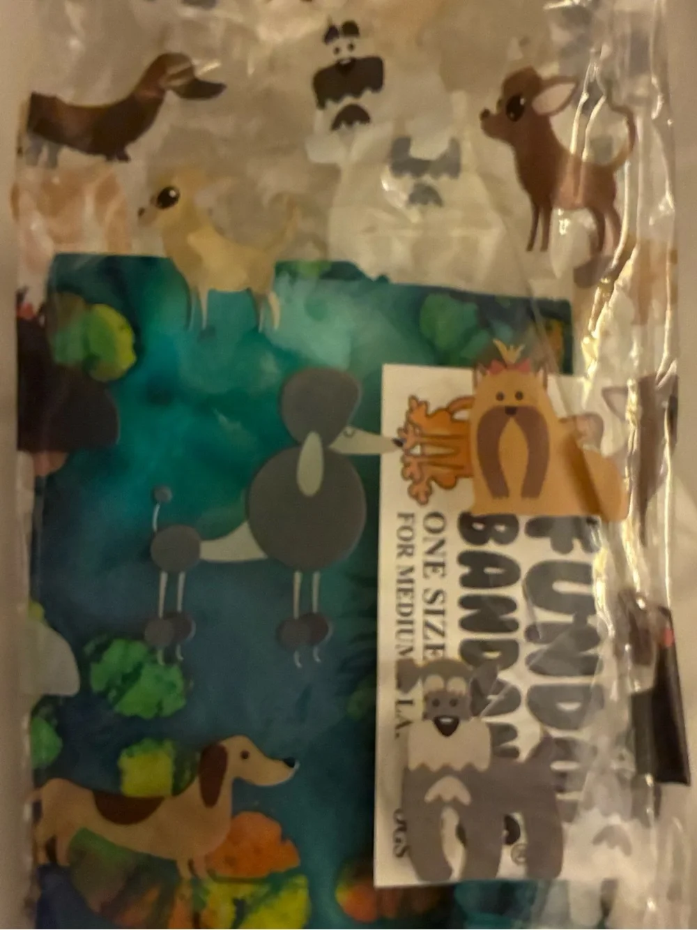 Doggy Tie-Dye Paw Print Bandana - Teal & Green - NWT